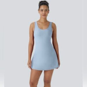 HALARA Women’s SoftlyZero Airy Racerback Cut Out 2 in 1 Pocket Athletic Dress